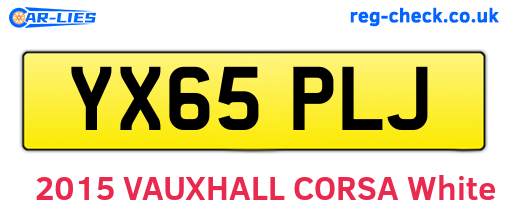 YX65PLJ are the vehicle registration plates.