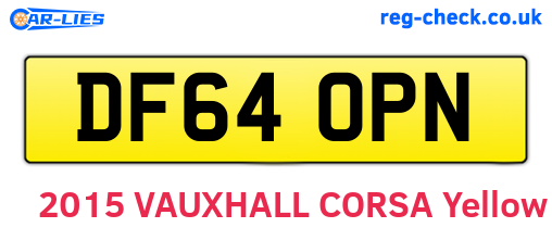 DF64OPN are the vehicle registration plates.