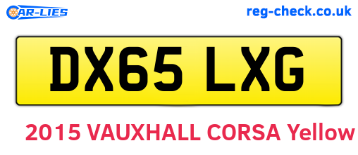 DX65LXG are the vehicle registration plates.