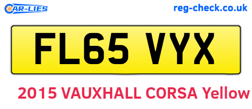 FL65VYX are the vehicle registration plates.