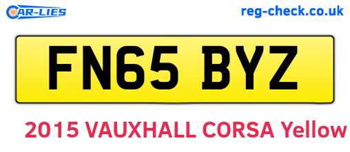 FN65BYZ are the vehicle registration plates.
