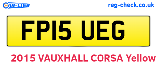 FP15UEG are the vehicle registration plates.