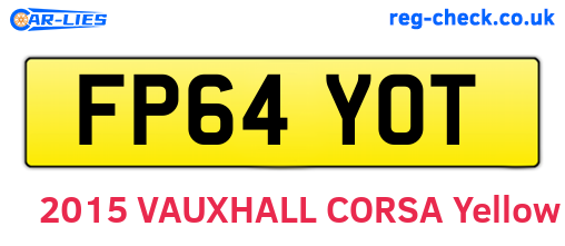 FP64YOT are the vehicle registration plates.