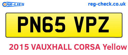 PN65VPZ are the vehicle registration plates.
