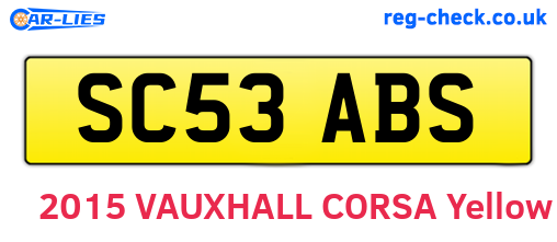 SC53ABS are the vehicle registration plates.