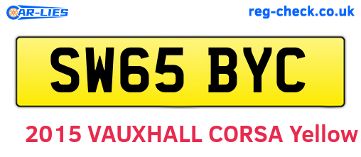 SW65BYC are the vehicle registration plates.