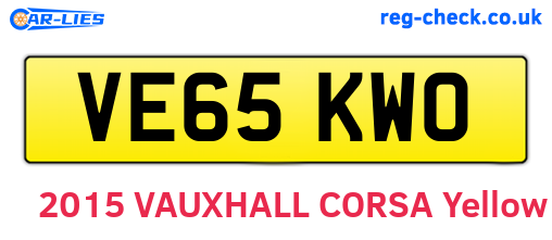 VE65KWO are the vehicle registration plates.