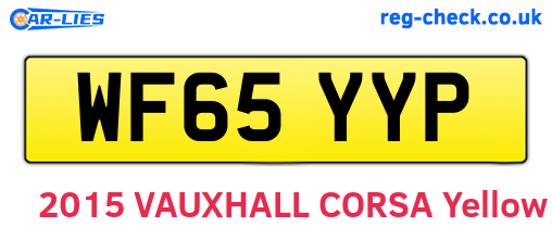 WF65YYP are the vehicle registration plates.