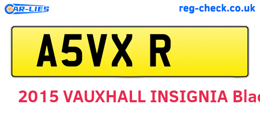 A5VXR are the vehicle registration plates.