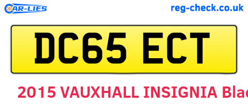 DC65ECT are the vehicle registration plates.
