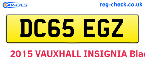 DC65EGZ are the vehicle registration plates.