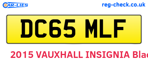 DC65MLF are the vehicle registration plates.