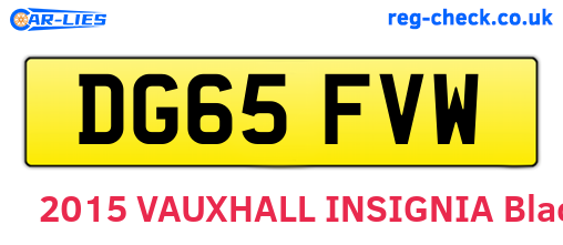 DG65FVW are the vehicle registration plates.