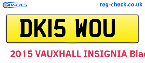 DK15WOU are the vehicle registration plates.