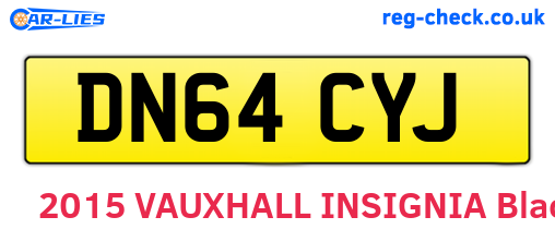 DN64CYJ are the vehicle registration plates.
