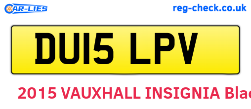 DU15LPV are the vehicle registration plates.