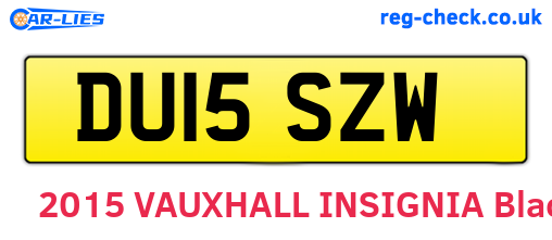DU15SZW are the vehicle registration plates.