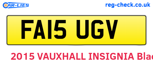 FA15UGV are the vehicle registration plates.