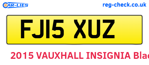 FJ15XUZ are the vehicle registration plates.