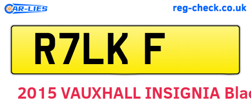 R7LKF are the vehicle registration plates.