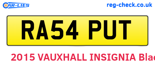 RA54PUT are the vehicle registration plates.