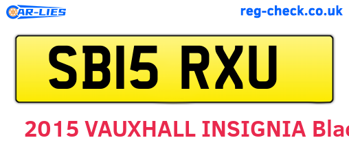 SB15RXU are the vehicle registration plates.