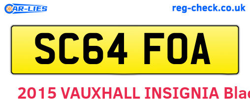 SC64FOA are the vehicle registration plates.