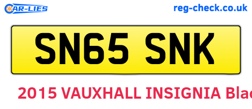 SN65SNK are the vehicle registration plates.