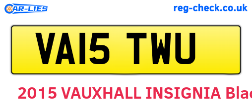 VA15TWU are the vehicle registration plates.