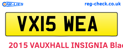 VX15WEA are the vehicle registration plates.