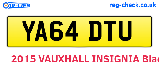 YA64DTU are the vehicle registration plates.
