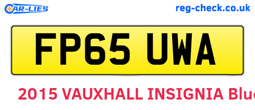 FP65UWA are the vehicle registration plates.