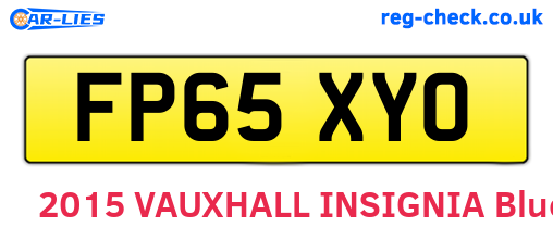 FP65XYO are the vehicle registration plates.