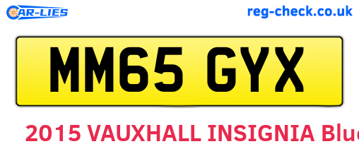 MM65GYX are the vehicle registration plates.