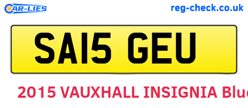 SA15GEU are the vehicle registration plates.