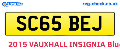 SC65BEJ are the vehicle registration plates.