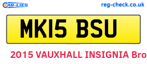 MK15BSU are the vehicle registration plates.