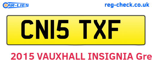 CN15TXF are the vehicle registration plates.