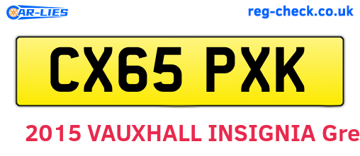 CX65PXK are the vehicle registration plates.