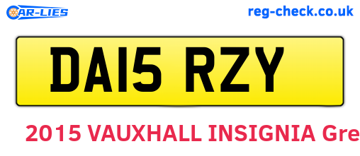 DA15RZY are the vehicle registration plates.