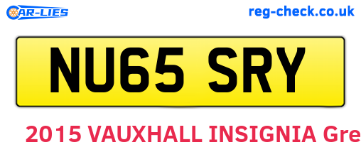 NU65SRY are the vehicle registration plates.