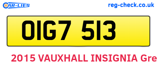OIG7513 are the vehicle registration plates.