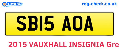 SB15AOA are the vehicle registration plates.