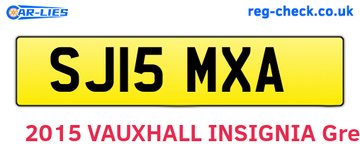 SJ15MXA are the vehicle registration plates.