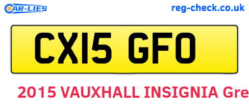 CX15GFO are the vehicle registration plates.