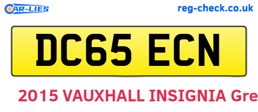 DC65ECN are the vehicle registration plates.
