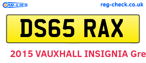 DS65RAX are the vehicle registration plates.