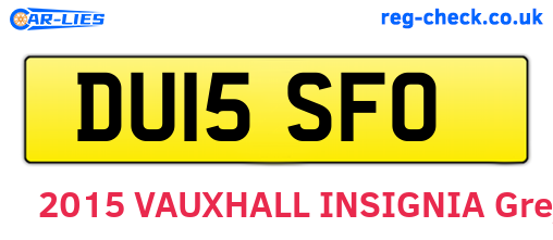 DU15SFO are the vehicle registration plates.