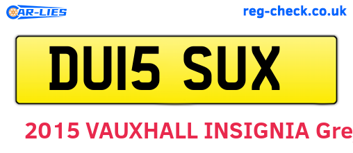 DU15SUX are the vehicle registration plates.