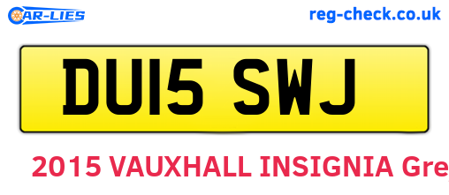 DU15SWJ are the vehicle registration plates.